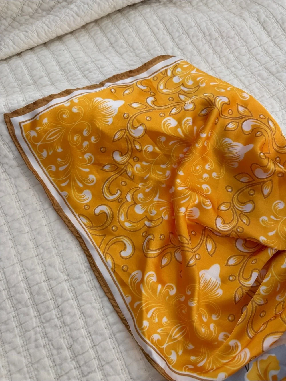 Two Anthropologie Scarfs NWT Yellow and Light Blue Floral Silk Scarf